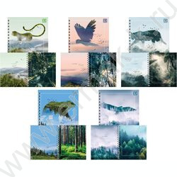 Тетрадь  96л А5 клетка/спираль "Тайны дикой природы" /двойная: 1-я обложка:выб.лак,2-я обложка-р | Фото 1