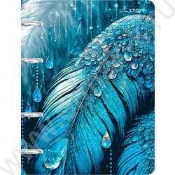 Тетрадь 100л клетка/кольца "Сияние" /пластик,тиснение фольгой "серебро"/ | Фото 1