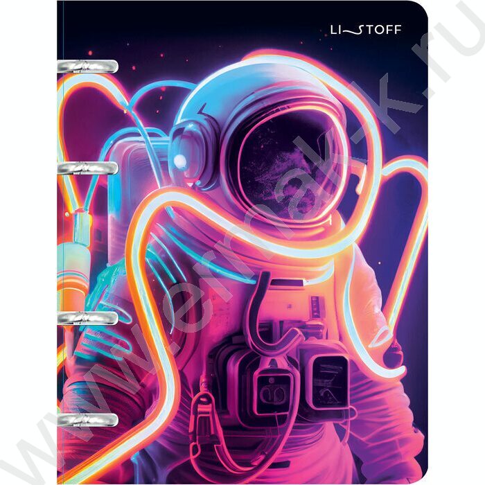 Тетрадь  80л клетка/кольца "Яркий космос" /глян. ламинация/ | Фото 1