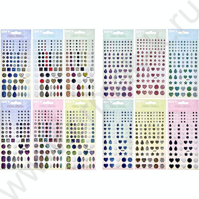 Наклейки декоративные  9*20,5 см 12 дизайнов ОПП-упаковка | Фото 1