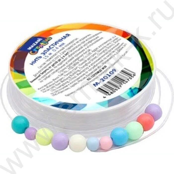 Нить эластичная (спандекс) 15м диаметр 0,4мм, термоусадочная плёнка | Фото 1