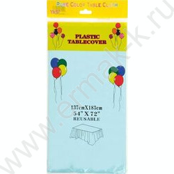 Скатерть 137*183см п/э голубая | Фото 1