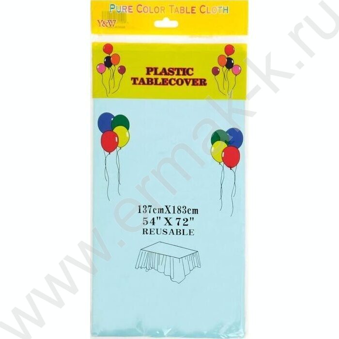 Скатерть 137*183см п/э голубая | Фото 1