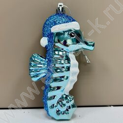 Новогодний сувенир "Морской конек", голубой, 8*3*14 | Фото 2