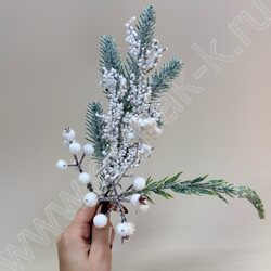Новогодний сувенир "Ветка в снегу"  30см NEW | Фото 3