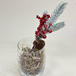 Новогодний сувенир "Ветка с ягодами и шишкой"  30см NEW | Фото 6
