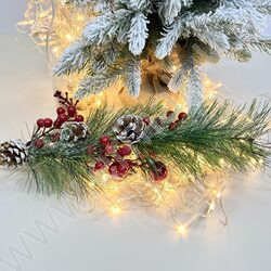 Новогодний сувенир "Ветка заснеженная с шишками"  60см NEW | Фото 2