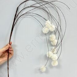 Новогодний сувенир "Ветка с заснеженными белыми ягодами"  90см NEW | Фото 2