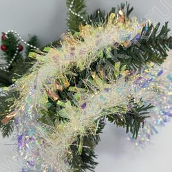 Мишура  Ø9*200см /блеск елки, белая NEW | Фото 2