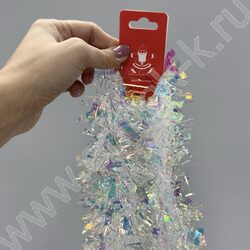 Мишура  Ø9*200см /блеск елки, белая NEW | Фото 3