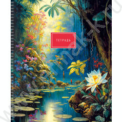 Тетрадь  80л А5 клетка/спираль "Тропические джунгли" /фольга серебро | Фото 2