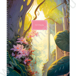 Тетрадь  80л А5 клетка/спираль "Тропические джунгли" /фольга серебро | Фото 3