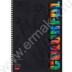 Тетрадь  96л А4 клетка/спираль/перфорация "Animals print" /мат.ламин. 3D лак/ ассорти | Фото 1