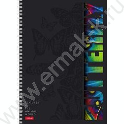 Тетрадь  96л А4 клетка/спираль/перфорация "Animals print" /мат.ламин. 3D лак/ ассорти | Фото 4