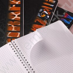 Тетрадь  96л А4 клетка/спираль/перфорация "Animals print" /мат.ламин. 3D лак/ ассорти | Фото 6