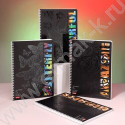 Тетрадь  96л А4 клетка/спираль/перфорация "Animals print" /мат.ламин. 3D лак/ ассорти | Фото 7