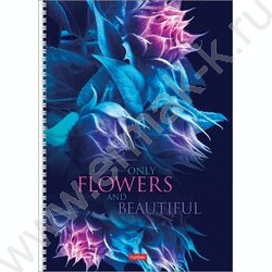 Тетрадь  96л А4 клетка/спираль/перфорация на отрыв "Beautiful flowers" | Фото 2