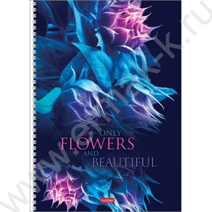 Тетрадь  96л А4 клетка/спираль/перфорация на отрыв "Beautiful flowers" | Фото 2
