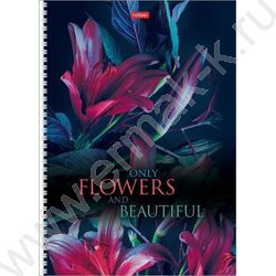 Тетрадь  96л А4 клетка/спираль/перфорация на отрыв "Beautiful flowers" | Фото 3