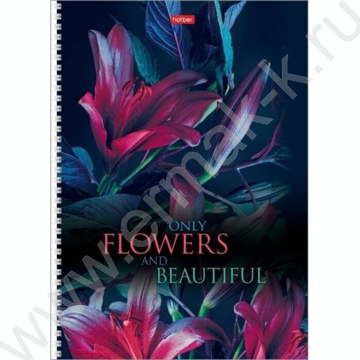 Тетрадь  96л А4 клетка/спираль/перфорация на отрыв "Beautiful flowers" | Фото 3