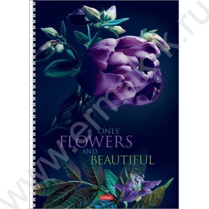 Тетрадь  96л А4 клетка/спираль/перфорация на отрыв "Beautiful flowers" | Фото 4