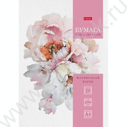 Папка д/акварели А4 20л 200г/м2 "Нежный пион" /тиснение | Фото 1