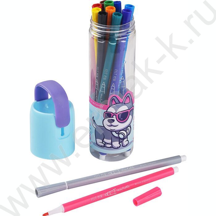 Фломастеры  12цв Kawall animals пластиковая туба | Фото 2