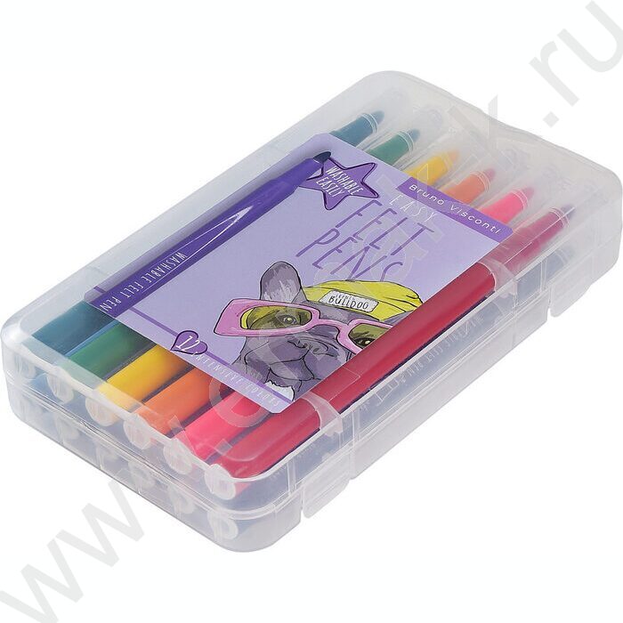 Фломастеры  12цв Easycolor пластиковый пенал | Фото 2