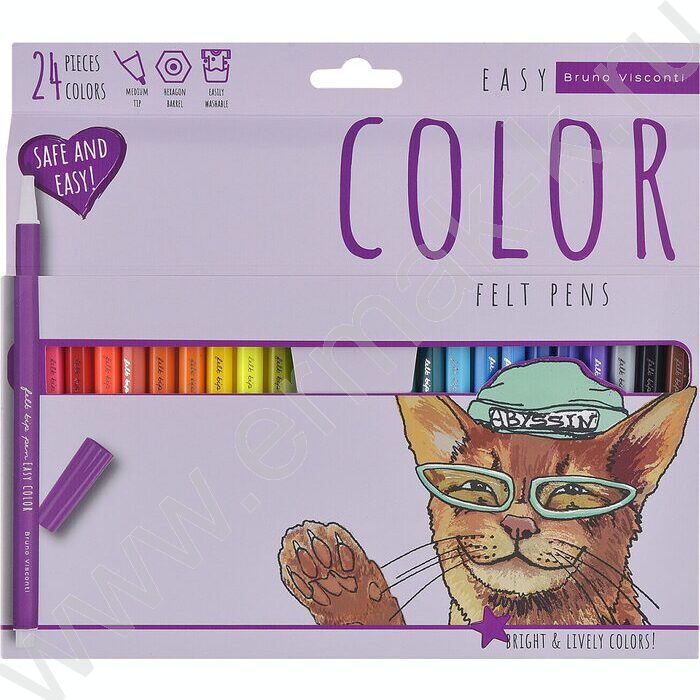 Фломастеры  24цв Easycolor к/кор | Фото 1