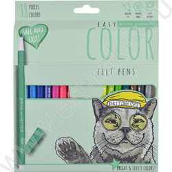 Фломастеры  18цв Easycolor к/кор | Фото 1