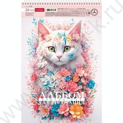 Альбом д/рисования-спираль 24л "Spring cat" /перфорация/ 5видов | Фото 5