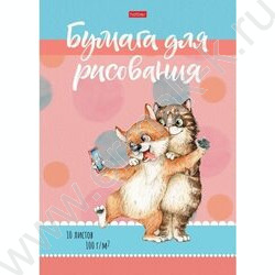Папка д/рисования А4 10л 100г/м² "Котоселфи" | Фото 1