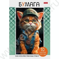 Папка д/рисования и художественных работ А4 10л 120г/м² "Мяу-стори" | Фото 1