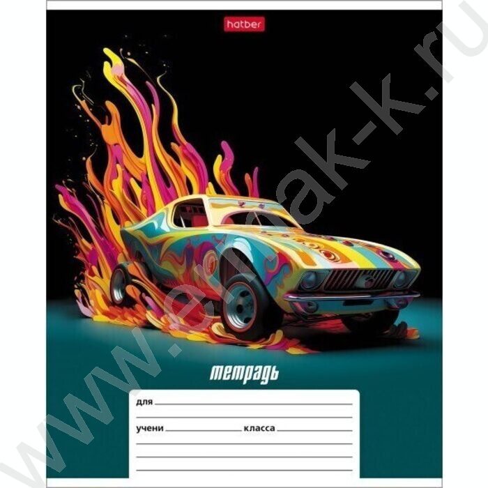 Тетрадь  12л линейка "Динамичные авто" ассорти | Фото 4