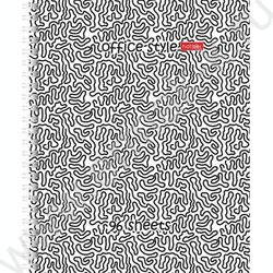 Тетрадь  96л клетка/спираль "Лабиринт" /глянц. ламинация тиснение/ ассорти | Фото 1