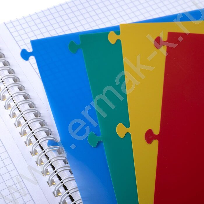 Тетрадь  96л А4 клетка/спираль/пл.обл./4цв.разделителя с линейкой LINE NEON Желтая | Фото 3