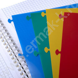 Тетрадь  96л клетка/спираль/пластик.обл. "LINE NEON Желтая" 4цв.разделителя с линейкой | Фото 3