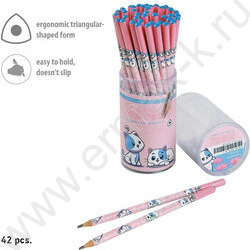 Карандаш пластиковый  HB Kawaii Animals. Котик | Фото 3