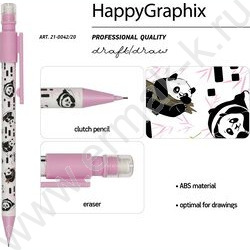 Карандаш механический 0,7мм с ластиком HappyGraphix. Панды | Фото 2