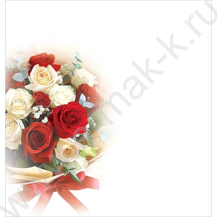 Открытка  98*204мм "С Праздником!"(госсимволика) цветы | Фото 2