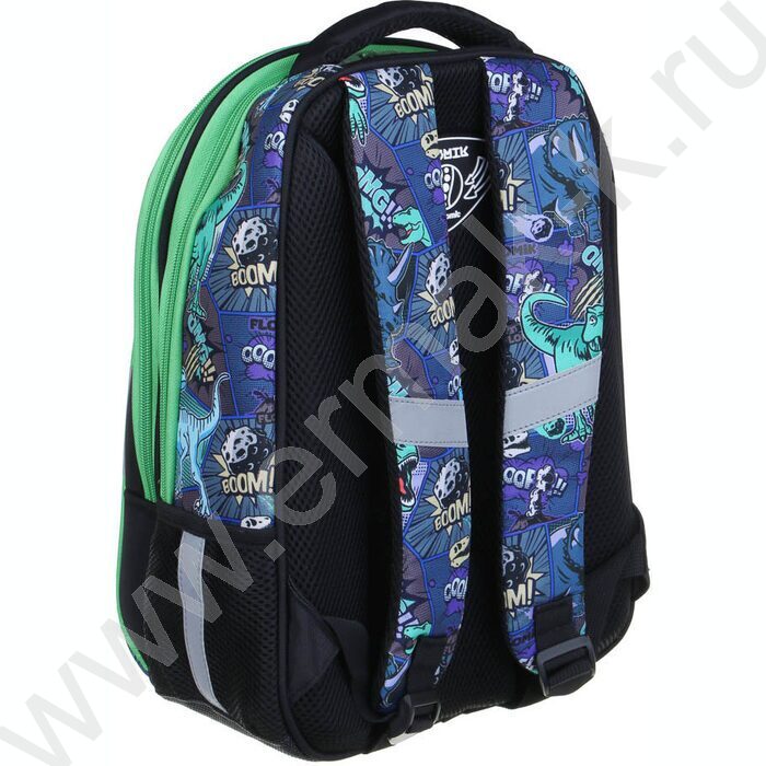 Рюкзак школьный Древний мир /жесткий, 2отд, 3карм, эргон.спинка, ручка, нашивки | Фото 3