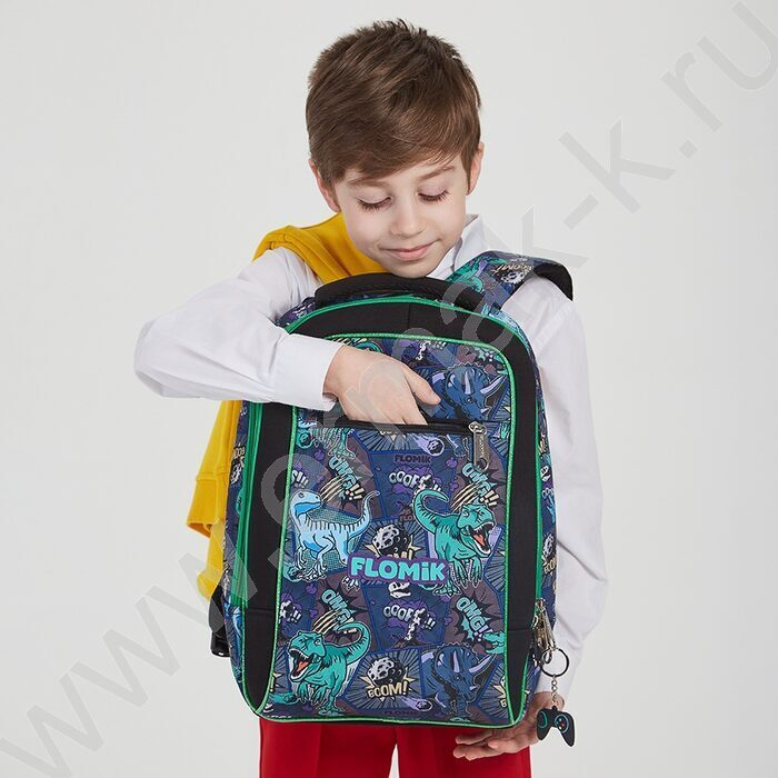 Рюкзак школьный Древний мир /жесткий, 2отд, 3карм, эргон.спинка, ручка, нашивки | Фото 8
