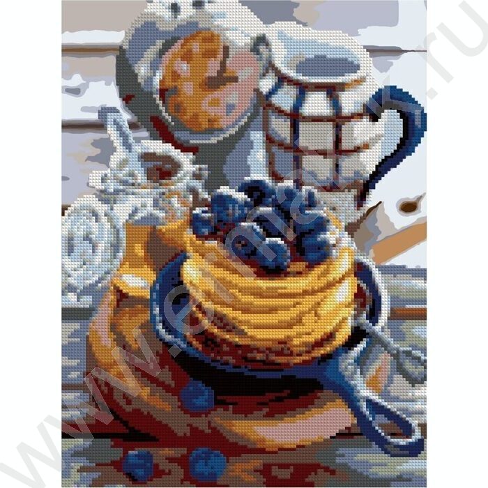 Мозаика алмазная 30*40см Черничные панкейки частичное заполнение | Фото 1