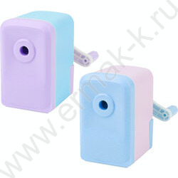 Точилка механическая 1отв. пластик 9*4.8*7.8мм /с контейнером/ ассорти, в пластиковой коробке | Фото 1