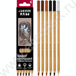 Карандаш художественный /набор  6шт/  "Art" /уголь, сепия, сангина  | Фото 2