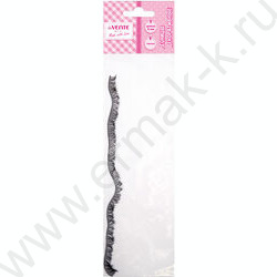 Реснички декоративные из синтетических волокон шириной 0,5см /длина тесьмы 20см /черные | Фото 1