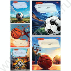 Тетрадь  12л линейка косая "Арт с мячом" ассорти | Фото 1