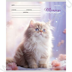 Тетрадь  12л клетка "Милые кошечки-1" 5видов | Фото 6