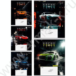 Тетрадь  12л линейка косая "Цветное авто" ассорти | Фото 1