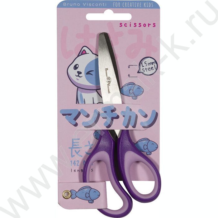 Ножницы 14,2см детские Kawall animals эргономичные ручки | Фото 3